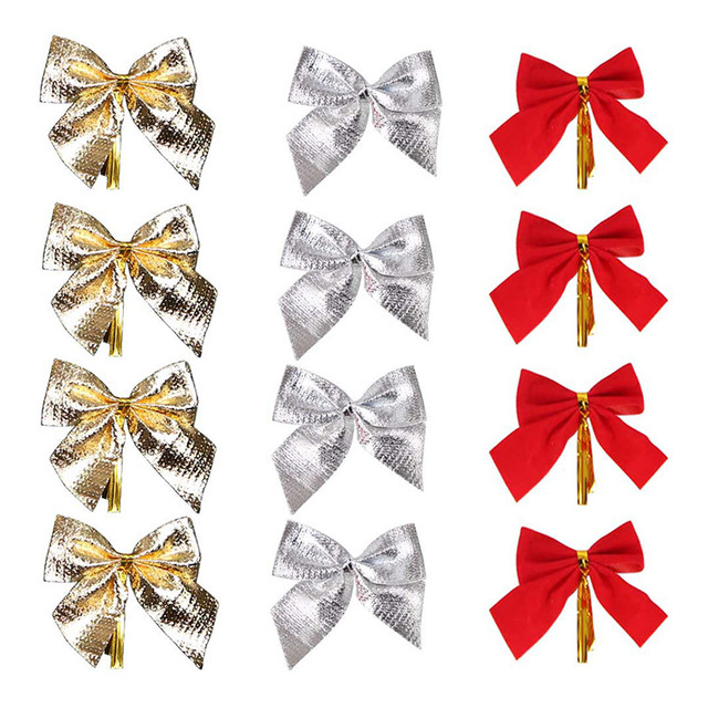 Small Red Bows Christmas Tree  Mini Red Bows Christmas Tree - 12pcs/pack  Christmas - Aliexpress